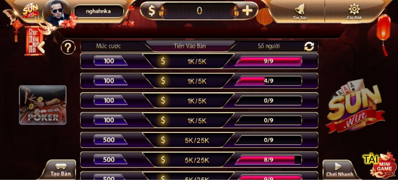 Bài Poker hiện đang thu hút lượng thành viên tham gia lớn